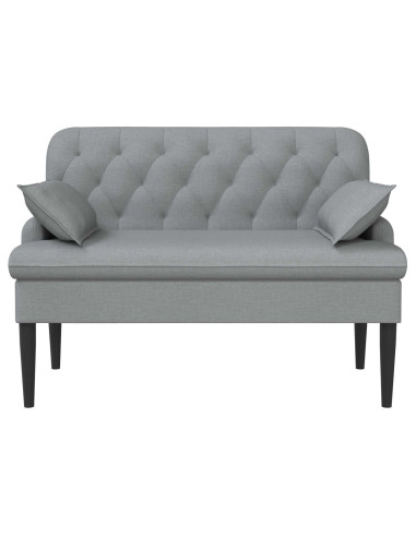 Loveseat con bottoni imbottiti Grigio Chiaro 111 x 68 x 80 cm