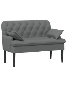 Loveseat con bottoni imbottiti Grigio Scuro 111 x 68 x 80 cm 2