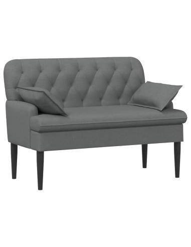 Loveseat con bottoni imbottiti Grigio Scuro 111 x 68 x 80 cm