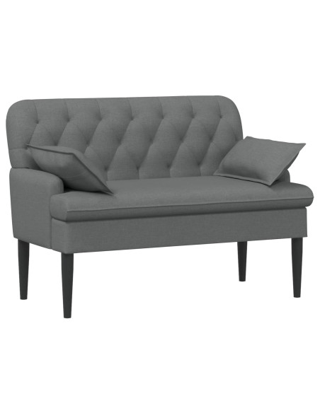 Loveseat con bottoni imbottiti Grigio Scuro 111 x 68 x 80 cm