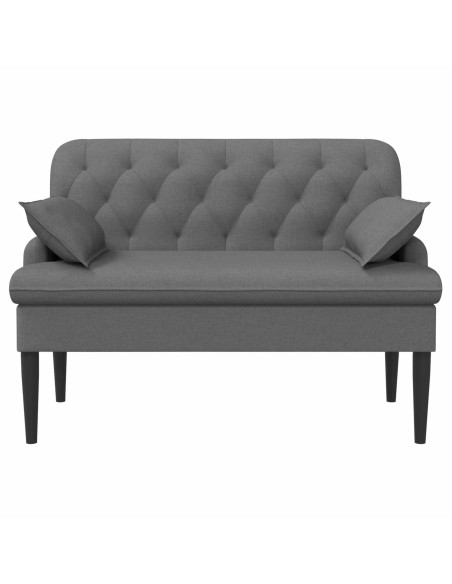 Loveseat con bottoni imbottiti Grigio Scuro 111 x 68 x 80 cm