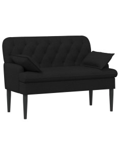 Loveseat con bottoni imbottiti Nero 111 x 68 x 80 cm Tessuto 2