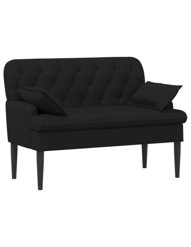 Loveseat con bottoni imbottiti Nero 111 x 68 x 80 cm Tessuto