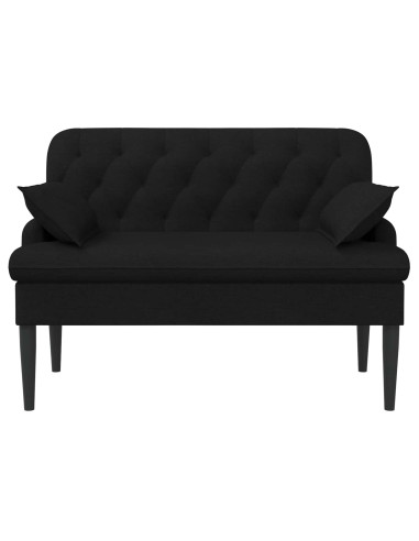Loveseat con bottoni imbottiti Nero 111 x 68 x 80 cm Tessuto