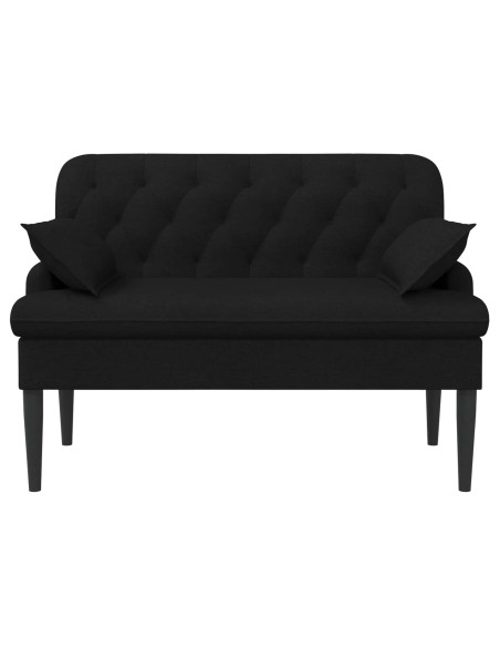 Loveseat con bottoni imbottiti Nero 111 x 68 x 80 cm Tessuto