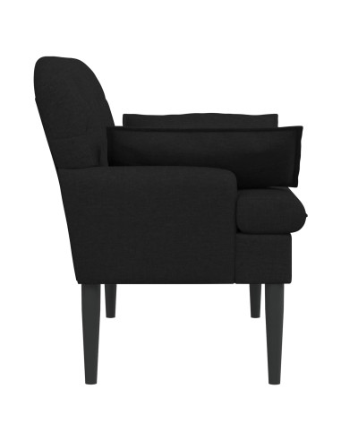 Loveseat con bottoni imbottiti Nero 111 x 68 x 80 cm Tessuto