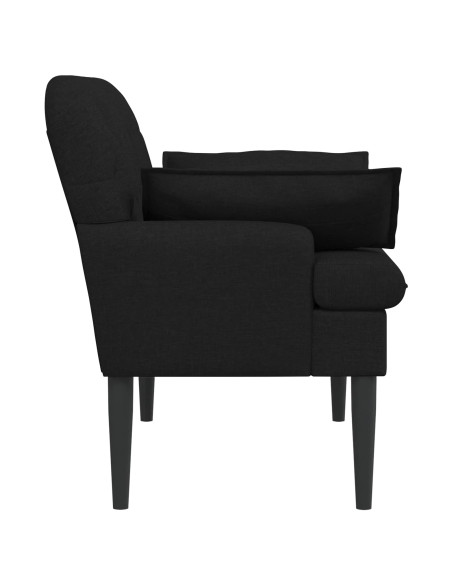 Loveseat con bottoni imbottiti Nero 111 x 68 x 80 cm Tessuto