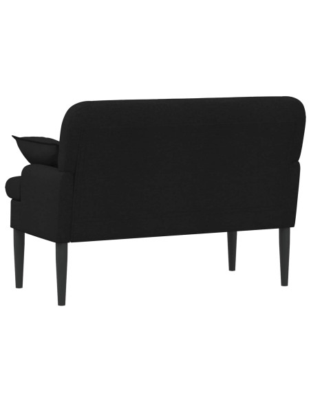 Loveseat con bottoni imbottiti Nero 111 x 68 x 80 cm Tessuto