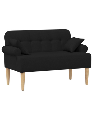 Loveseat con bottoni imbottiti Nero 120 x 65 x 79 cm Tessuto