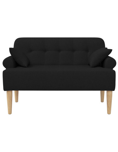 Loveseat con bottoni imbottiti Nero 120 x 65 x 79 cm Tessuto