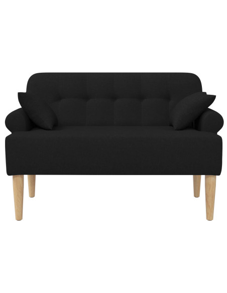 Loveseat con bottoni imbottiti Nero 120 x 65 x 79 cm Tessuto