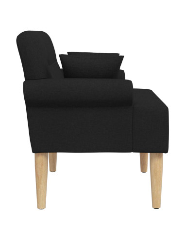 Loveseat con bottoni imbottiti Nero 120 x 65 x 79 cm Tessuto
