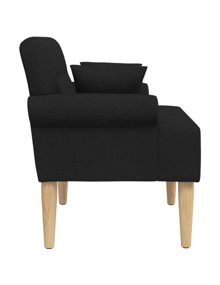 Loveseat con bottoni imbottiti Nero 120 x 65 x 79 cm Tessuto