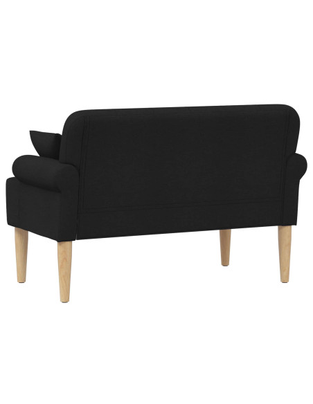 Loveseat con bottoni imbottiti Nero 120 x 65 x 79 cm Tessuto