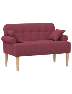 Loveseat con bottoni imbottiti Rosso Vino 120 x 65 x 79 cm 2