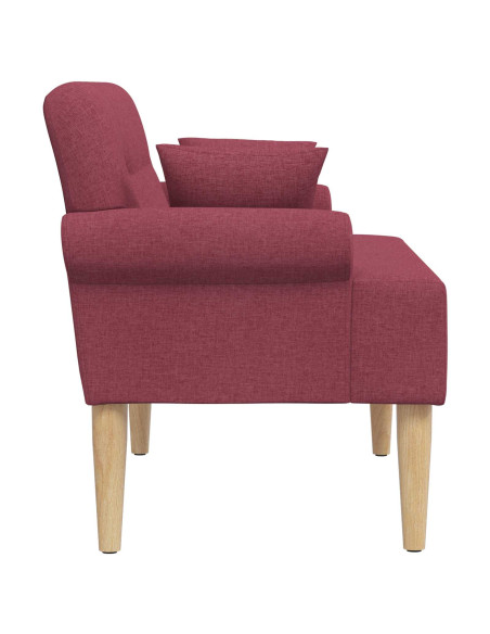 Loveseat con bottoni imbottiti Rosso Vino 120 x 65 x 79 cm