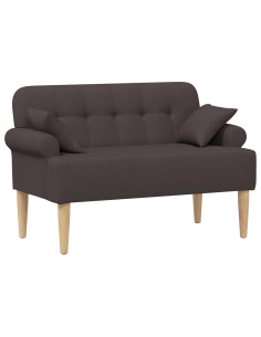 Loveseat con bottoni imbottiti Marrone Scuro 120 x 65 x 79 cm 2
