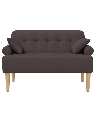Loveseat con bottoni imbottiti Marrone Scuro 120 x 65 x 79 cm