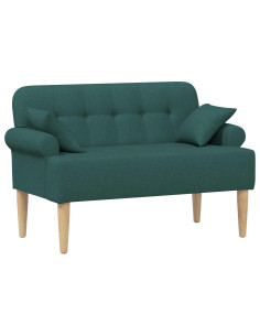 Loveseat con bottoni imbottiti Verde Scuro 120 x 65 x 79 cm 2