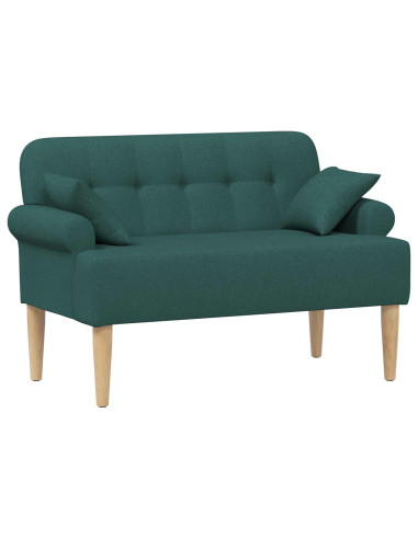 Loveseat con bottoni imbottiti Verde Scuro 120 x 65 x 79 cm