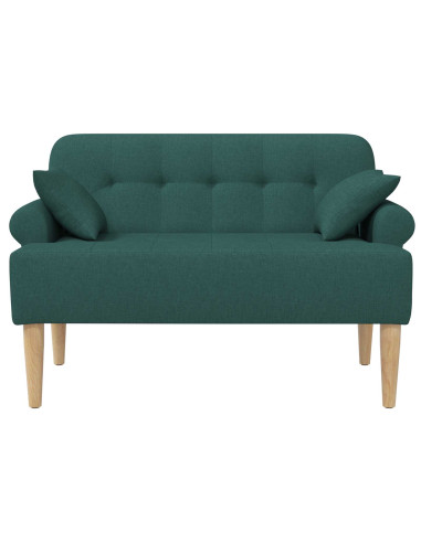 Loveseat con bottoni imbottiti Verde Scuro 120 x 65 x 79 cm