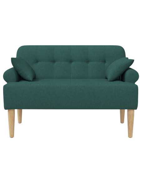 Loveseat con bottoni imbottiti Verde Scuro 120 x 65 x 79 cm