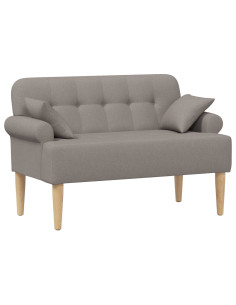 Loveseat con bottoni imbottiti Tortora 120 x 65 x 79 cm Tessuto 2