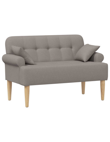 Loveseat con bottoni imbottiti Tortora 120 x 65 x 79 cm Tessuto