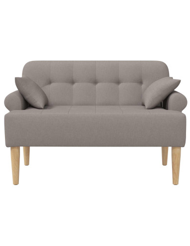 Loveseat con bottoni imbottiti Tortora 120 x 65 x 79 cm Tessuto