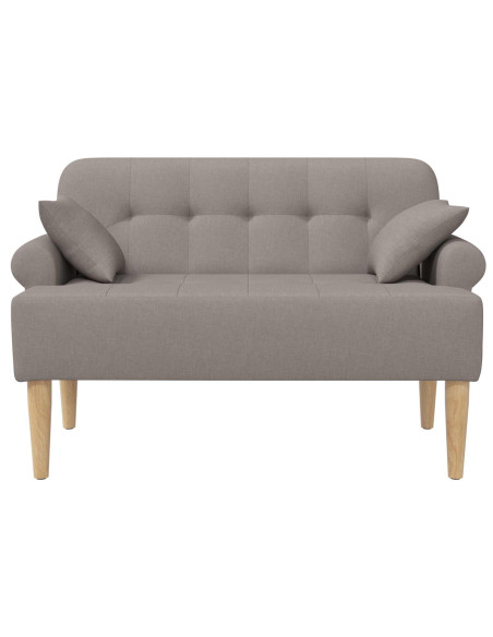 Loveseat con bottoni imbottiti Tortora 120 x 65 x 79 cm Tessuto