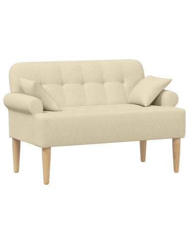 Loveseat con bottoni imbottiti Crema 120 x 65 x 79 cm Tessuto