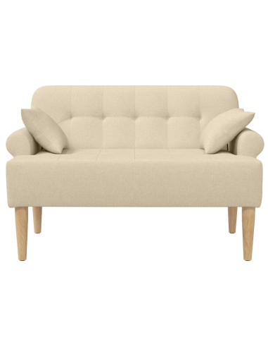 Loveseat con bottoni imbottiti Crema 120 x 65 x 79 cm Tessuto
