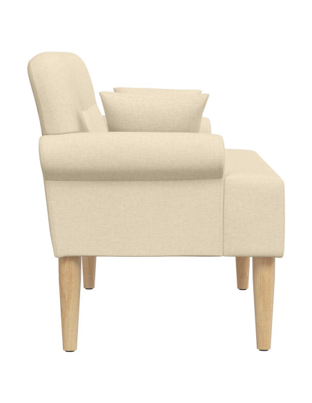 Loveseat con bottoni imbottiti Crema 120 x 65 x 79 cm Tessuto