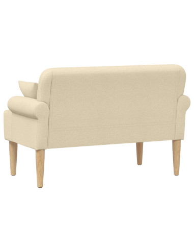 Loveseat con bottoni imbottiti Crema 120 x 65 x 79 cm Tessuto