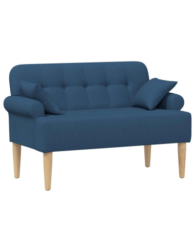 Loveseat con bottoni imbottiti Blu 120 x 65 x 79 cm Tessuto