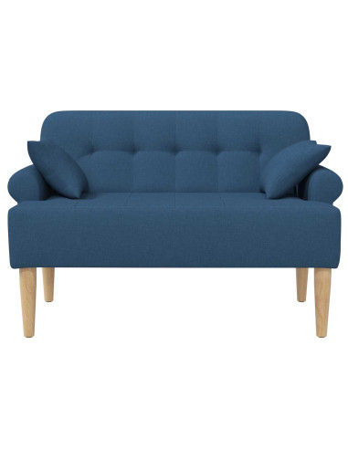 Loveseat con bottoni imbottiti Blu 120 x 65 x 79 cm Tessuto