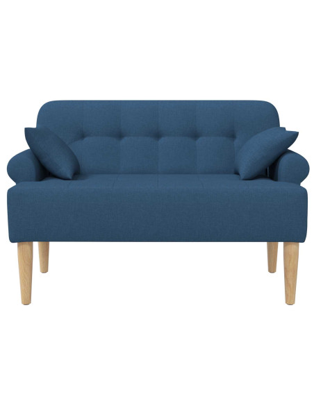 Loveseat con bottoni imbottiti Blu 120 x 65 x 79 cm Tessuto