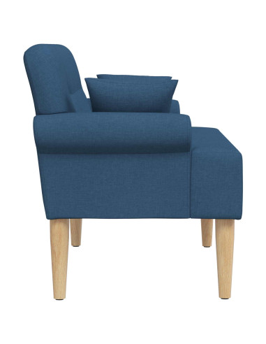 Loveseat con bottoni imbottiti Blu 120 x 65 x 79 cm Tessuto