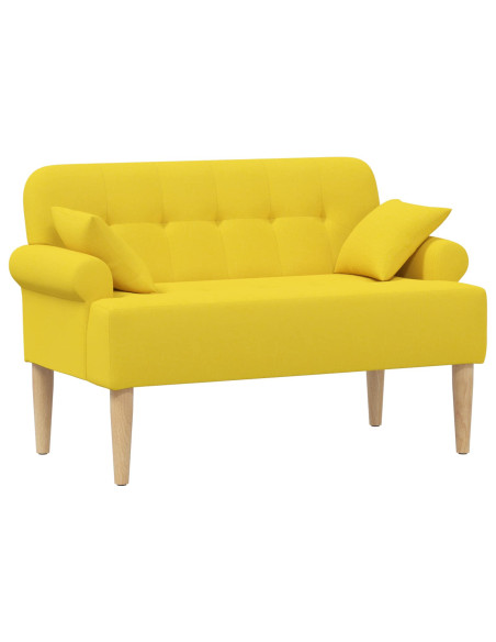 Loveseat con bottoni imbottiti Giallo Chiaro 120 x 65 x 79 cm