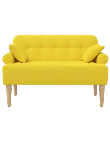 Loveseat con bottoni imbottiti Giallo Chiaro 120 x 65 x 79 cm