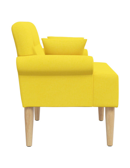 Loveseat con bottoni imbottiti Giallo Chiaro 120 x 65 x 79 cm