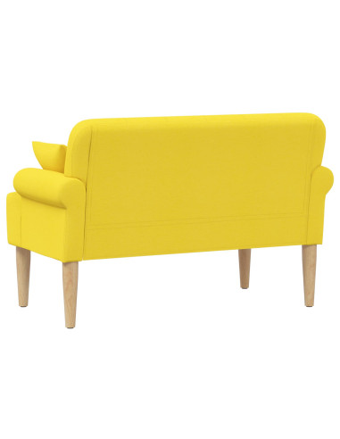 Loveseat con bottoni imbottiti Giallo Chiaro 120 x 65 x 79 cm