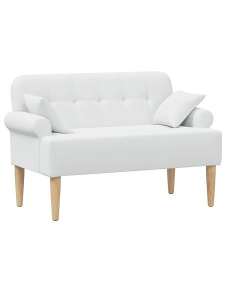 Loveseat con bottoni imbottiti Bianco 120 x 65 x 79 cm Tessuto