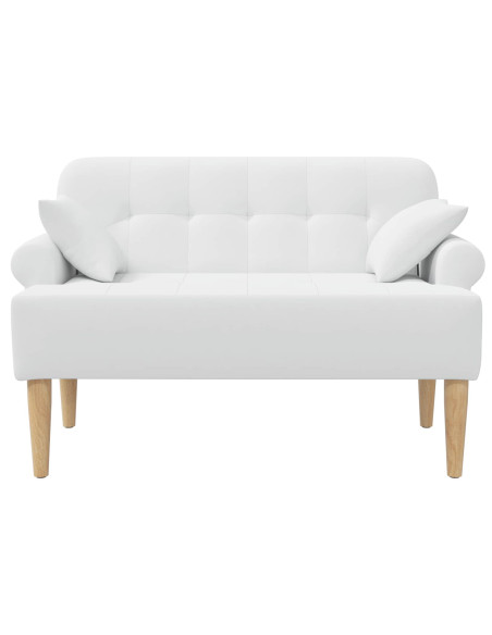 Loveseat con bottoni imbottiti Bianco 120 x 65 x 79 cm Tessuto