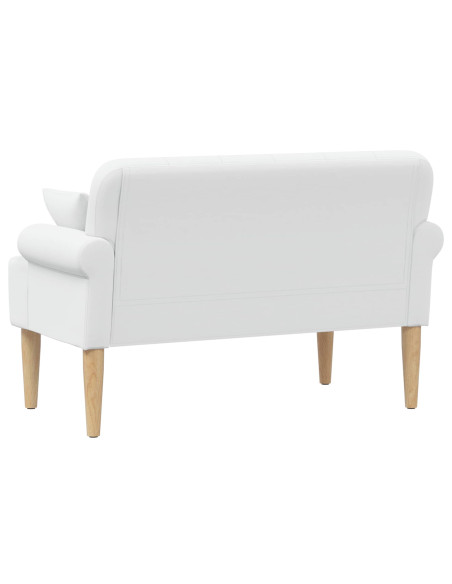 Loveseat con bottoni imbottiti Bianco 120 x 65 x 79 cm Tessuto
