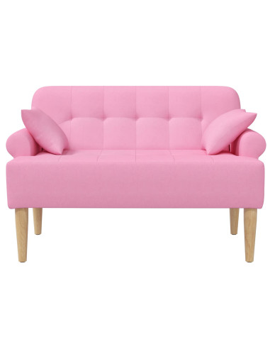 Loveseat con bottoni imbottiti Rosa 120 x 65 x 79 cm Tessuto
