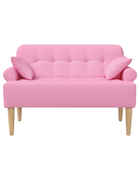 Loveseat con bottoni imbottiti Rosa 120 x 65 x 79 cm Tessuto
