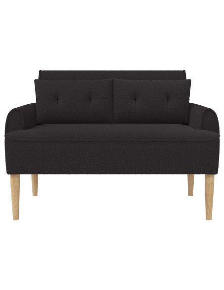 Loveseat con bottoni imbottiti Nero 117 x 67 x 77 cm Bouclé