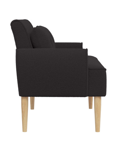 Loveseat con bottoni imbottiti Nero 117 x 67 x 77 cm Bouclé