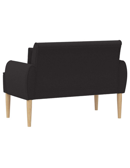 Loveseat con bottoni imbottiti Nero 117 x 67 x 77 cm Bouclé